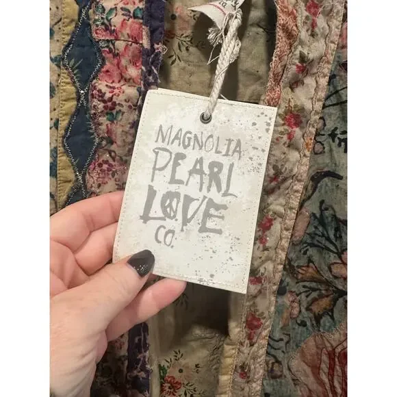 NWT Magnolia Pearl Versailles Cotton Quilted Julian Floral Kimono O/S - Picture 9 of 11